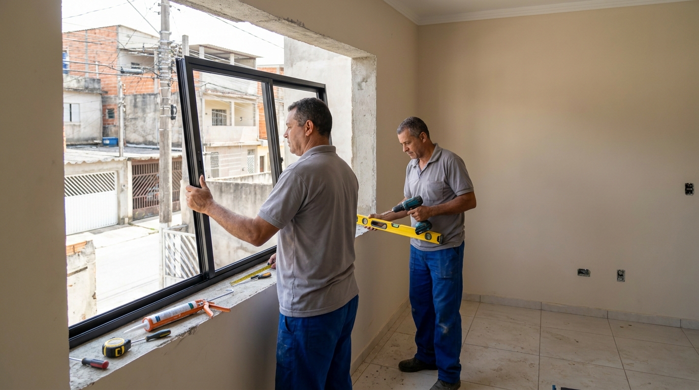 Esquadria de alumínio com vista para rua em Rio Branco-AC